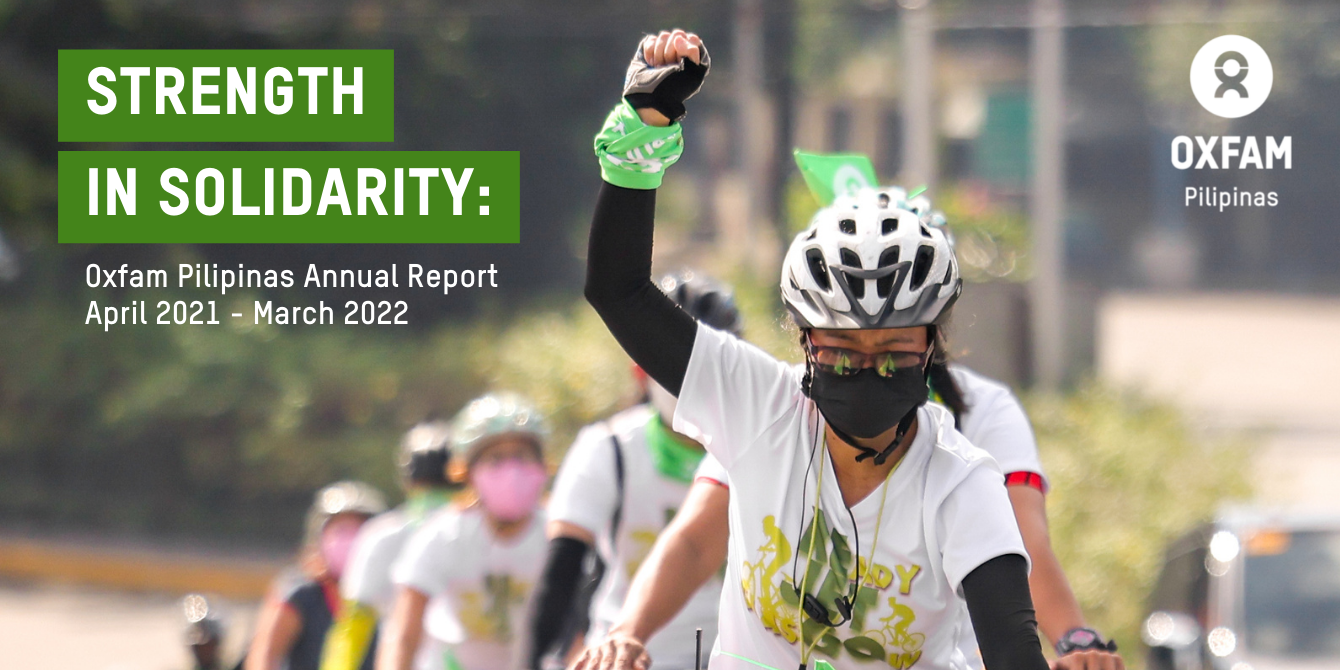 “REady, JET, GlasGOw” participants pass by to ride across the Nagtahan Bridge in Manila. The climate change advocacy ride organized by Oxfam Pilipinas and the Firefly Brigade called for reduced carbon emissions and a just energy transition. (Photo: Jilson Tiu/Oxfam Pilipinas)